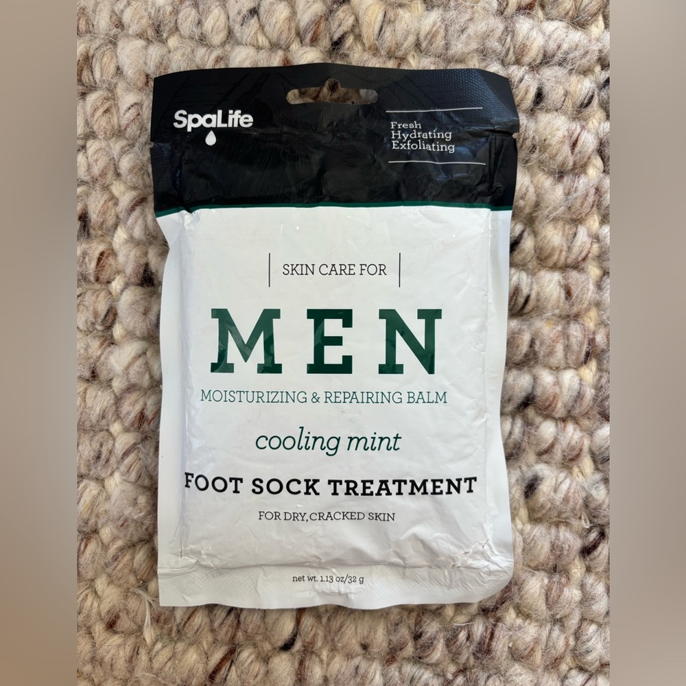 Spa Life Mens foot sock treatment cooling mint